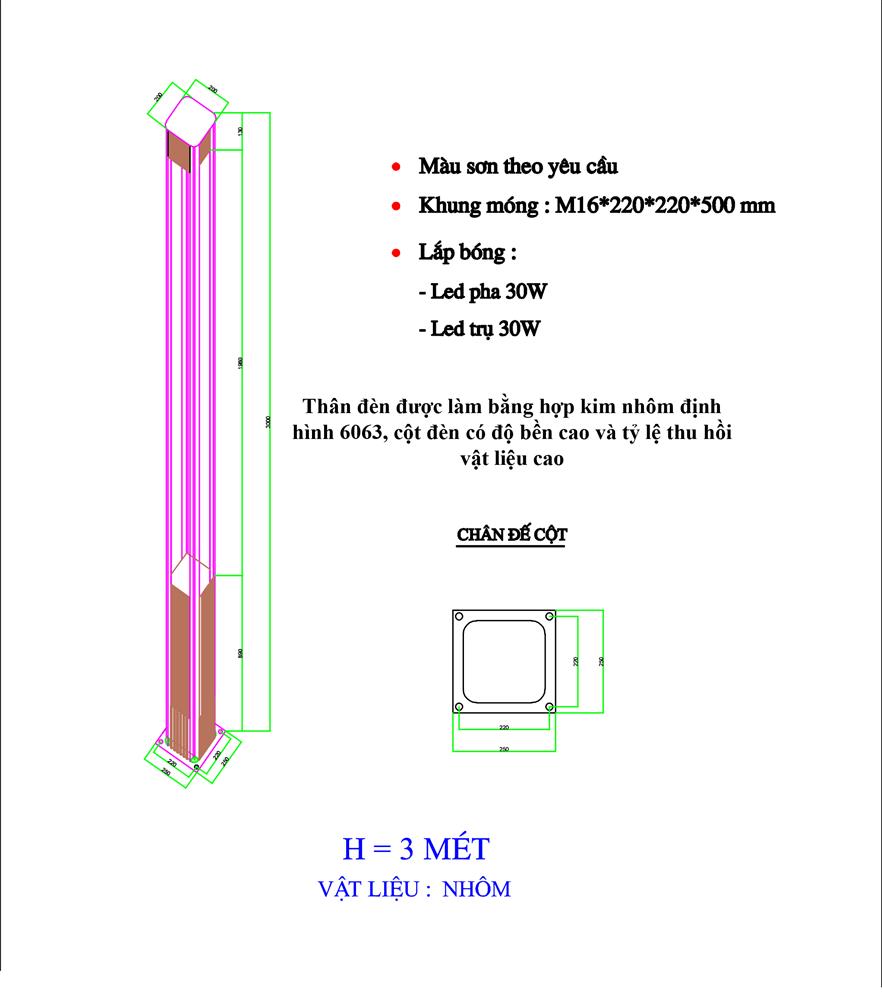 Bản vẽ đèn sv led TODA